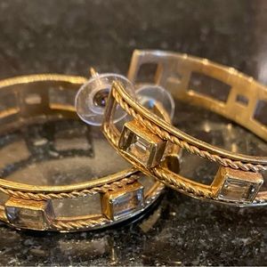 Earrings- Monaco Hoop Citrine- 24k gold plated